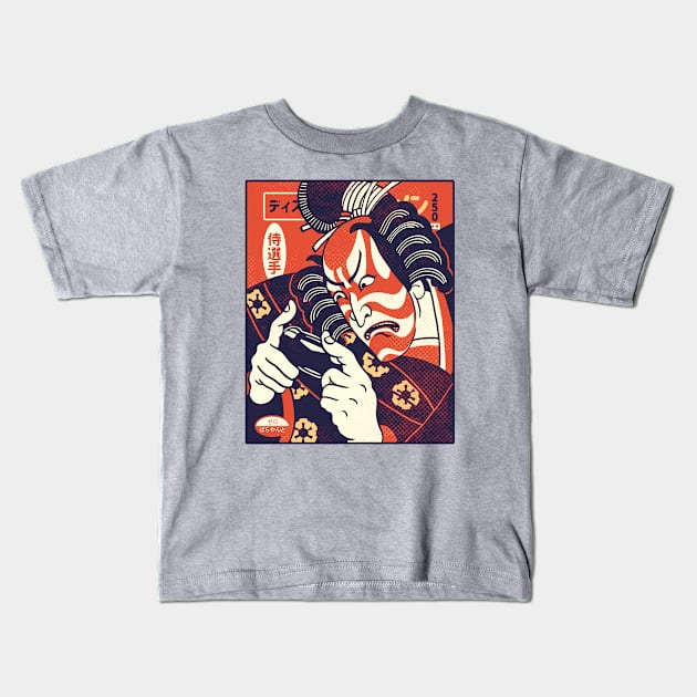 Gamer Series: Samurai ( For Light Shirts) Kids T-Shirt by zerobriant